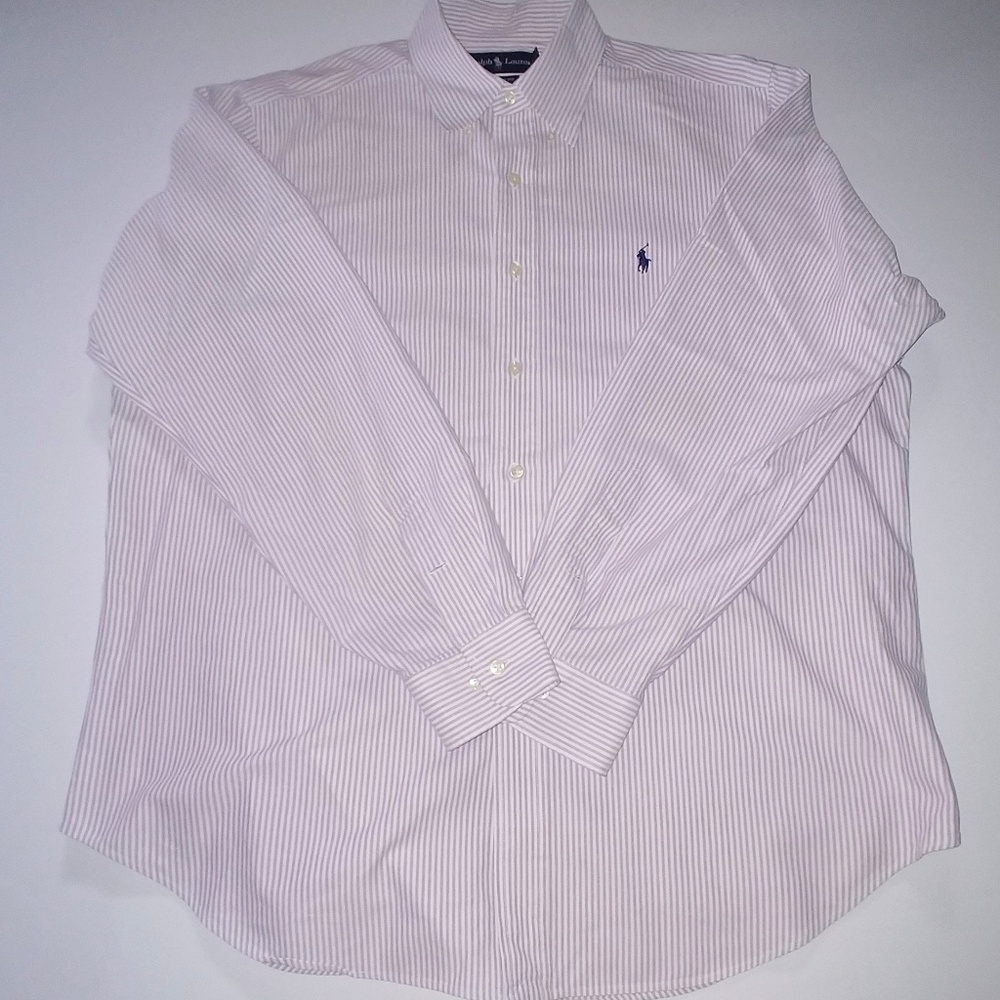 Ralph Lauren classic fit XL pink stripes shirt.